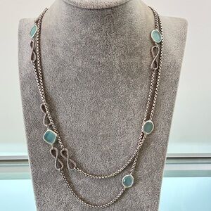 David Yurman Infinity Station Necklace with Chalcedony 46"